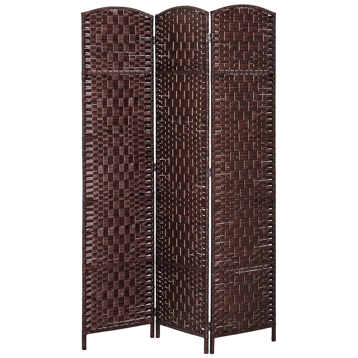 HOMCOM Room Divider 6-Panel, 6FT-Tall Folding Privacy Screen, Natural