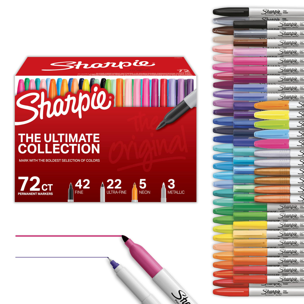 Sharpie Permanent Markers, Ultimate Collection, Fine and Ultra Fine Points, Assorted Colors, 115 Count - Classroom, Large Pack, Office Supplies