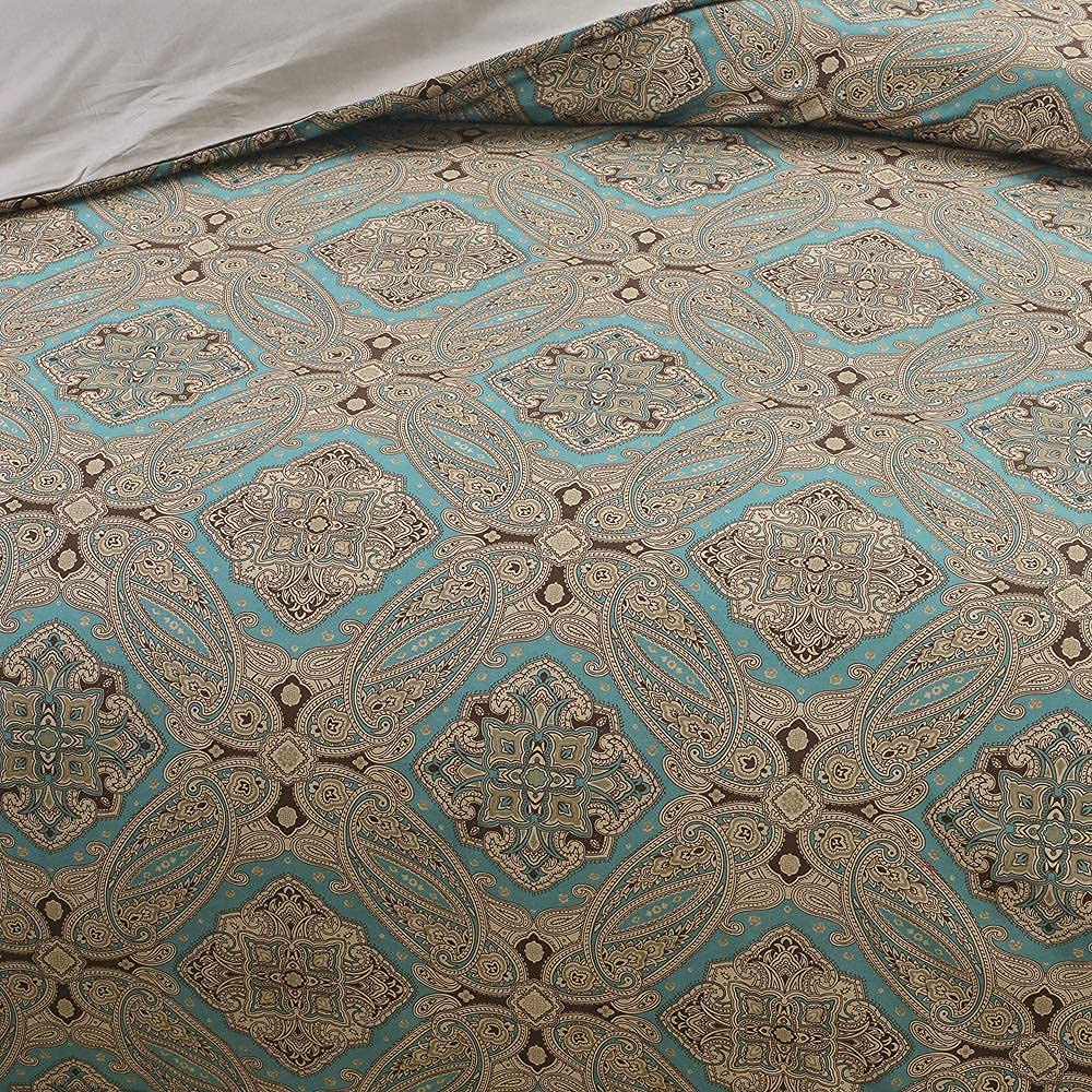 Brandream Paisley Duvet Cover King Size Gold Classy Regal Themed Luxurious Boho Bedding Super Soft Egyptian Cotton 3 Piece Modern 800-Thread-Count Duvet Quilt Cover Set