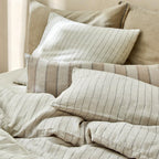 Plaid Duvet Cover Set Washed Cotton,Queen(90"x90"),Multicolor Gingham