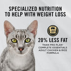 Purina Pro Plan Weight Management Dry Cat Food, Chicken & Rice, 16 lb Bag