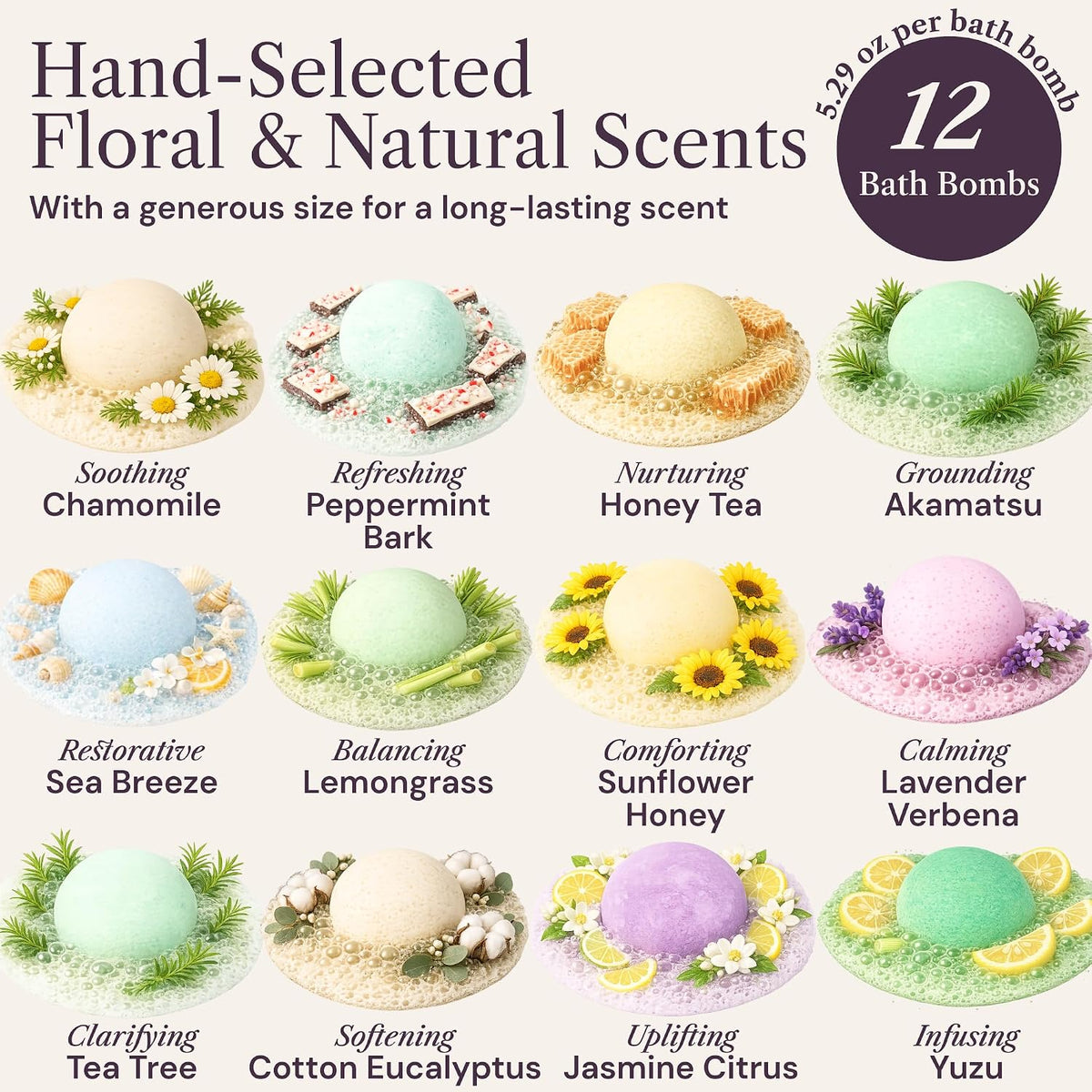 AdeleGourdain Large Bath Bombs for Women, XXL 12pc Birthday Gifts for Women