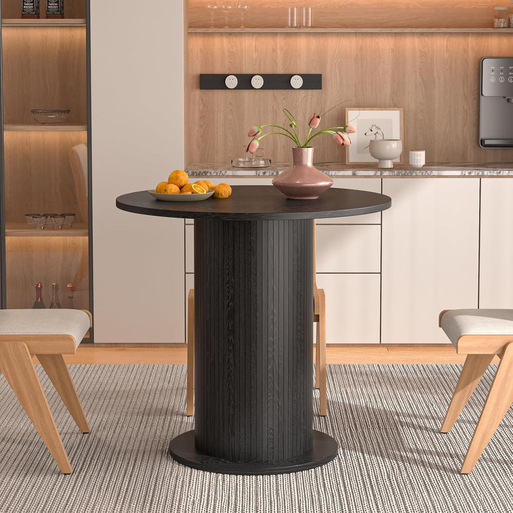 31.5 inch Round Dining Table for 2, Modern Farmhouse Kitchen Table