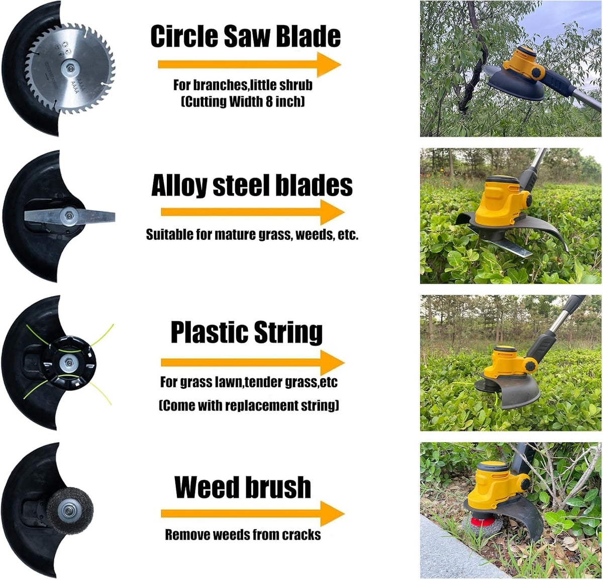 Cordless Weed Wacker for DeWalt 20V MAX Battery