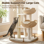 PAWZ Road Modern Cat Tree with Baskets, 44" Cat Tower for Indoor Cats,White