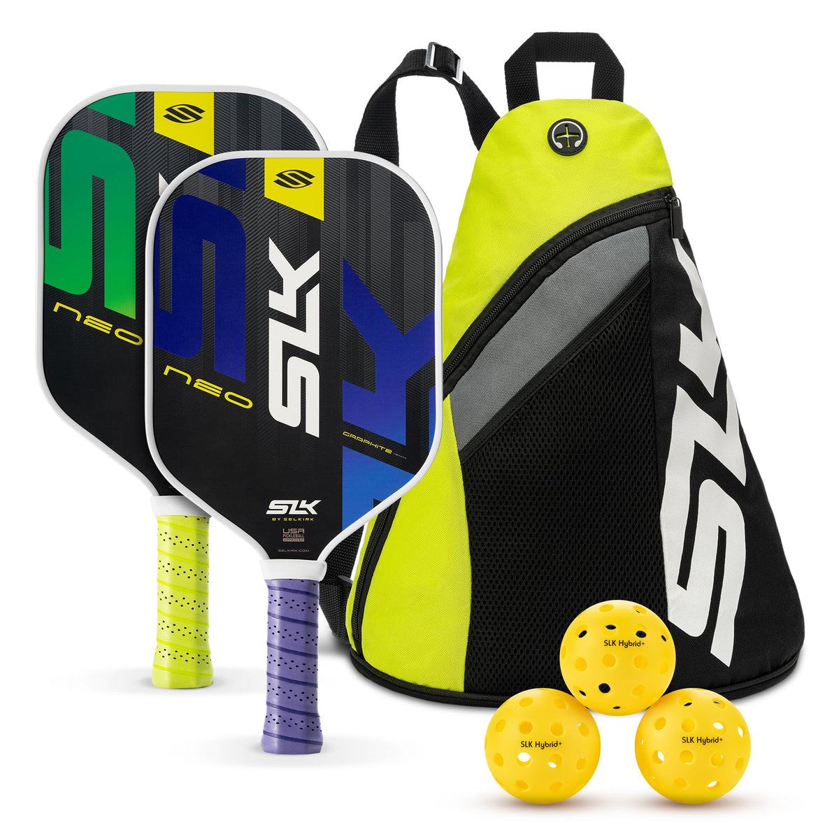Selkirk Sport SLK Neo Pickleball Paddles Set of 2 + Pickleballs + Sling Bag