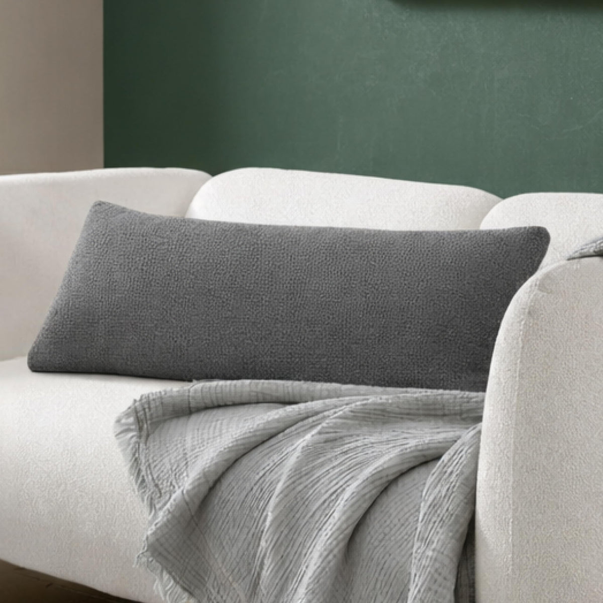 Sunday Citizen Snug Lumbar Pillow – Soft Memory Foam Lumbar Throw Pillow, Cozy Body & Sleep Pillow, Washable Cover, Decorative Lumbar Support Cushion for Bed & Couch (Biscotti)