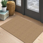 EARTHALL Woven Area Rugs 6x9 Ft Washable Living Room Rugs Non Slip Rubber Backed Dining Room Rug Braided Bedroom Rugs Indoor Floor Carpet for Living Room, Bedroom, Dining Room, Beige/Ivory