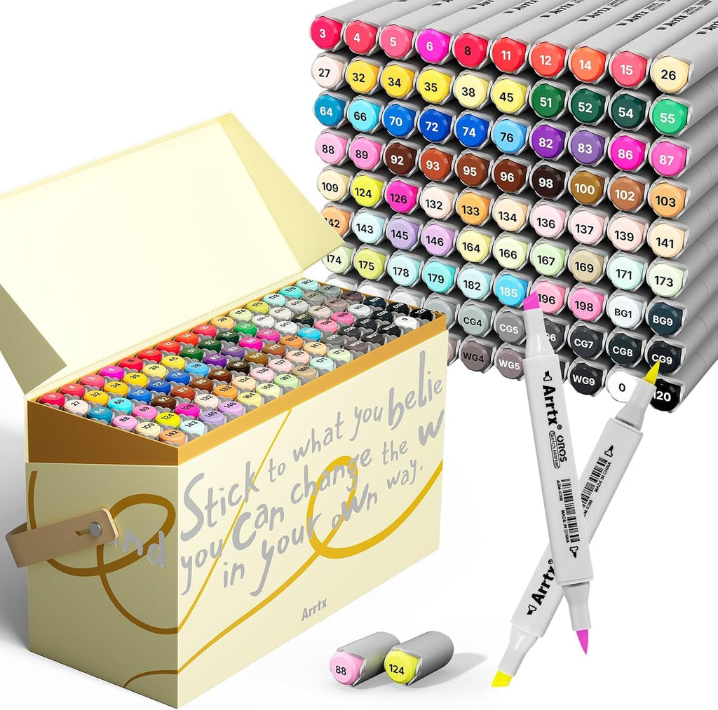 Arrtx OROS 90 Colors Alcohol Markers, Brush & Chisel