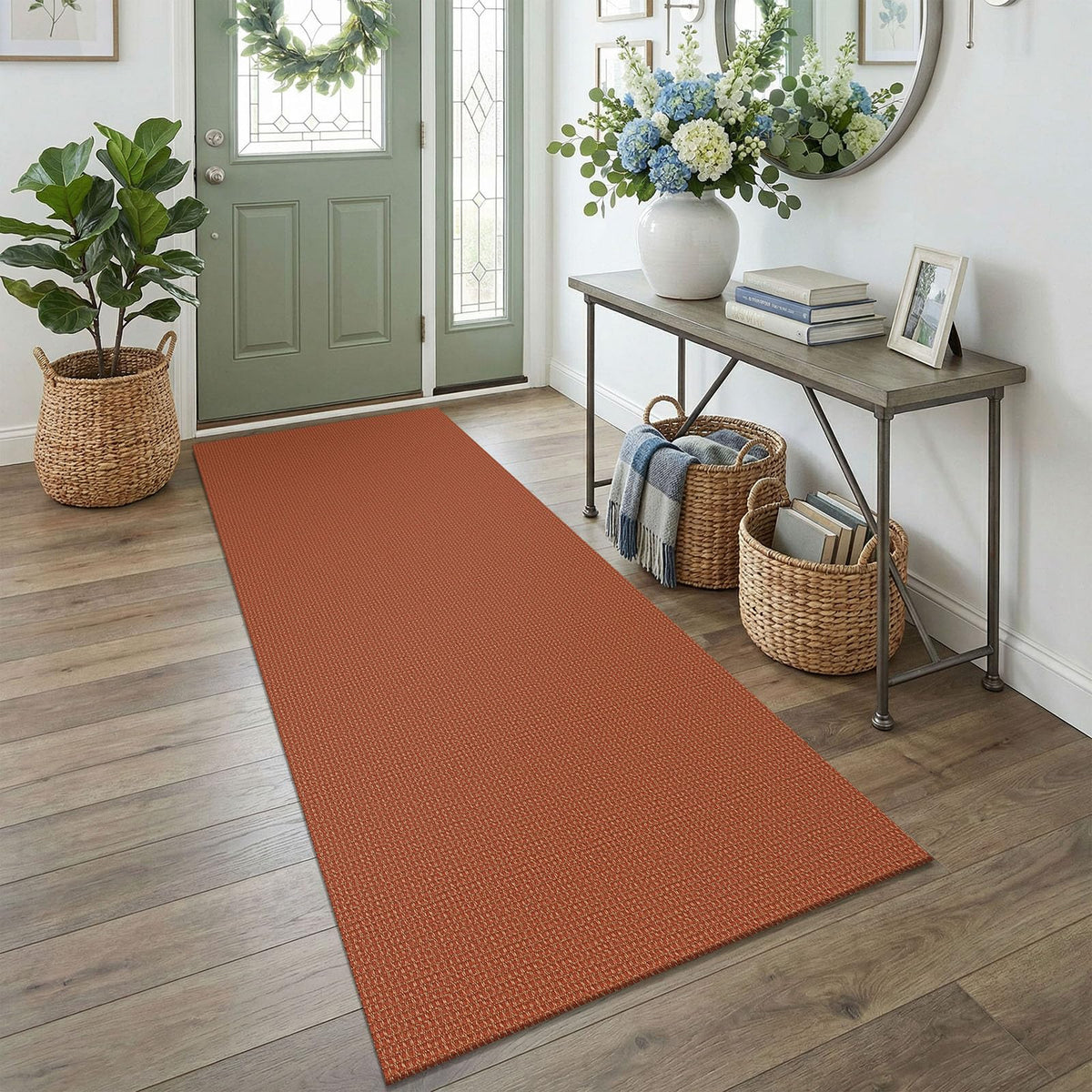 EARTHALL Woven Area Rugs 6x9 Ft Washable Living Room Rugs Non Slip Rubber Backed Dining Room Rug Braided Bedroom Rugs Indoor Floor Carpet for Living Room, Bedroom, Dining Room, Beige/Ivory