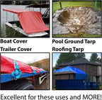 Heavy Duty Tarp, 12mil Thick PVC Vinyl, 10' x 12', White