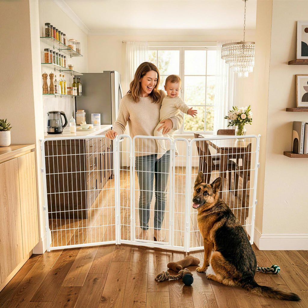 FXW Dog Gate, Extra Wide Adjustable for Openings Up to 165", 32" H