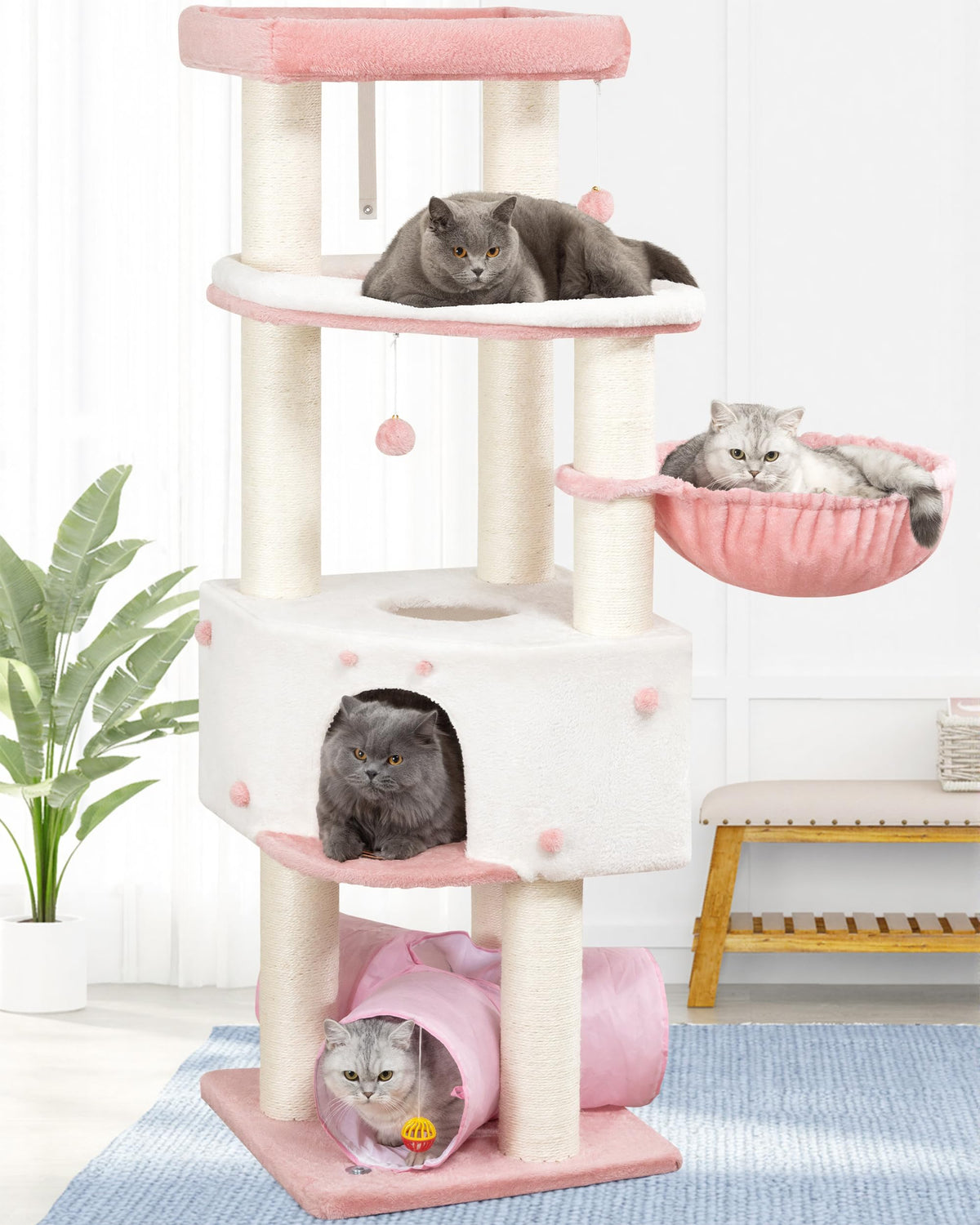 Cat Tree for Indoor Cats Large Adult, 84 in Extra Tall Heavy Duty Cat Tower