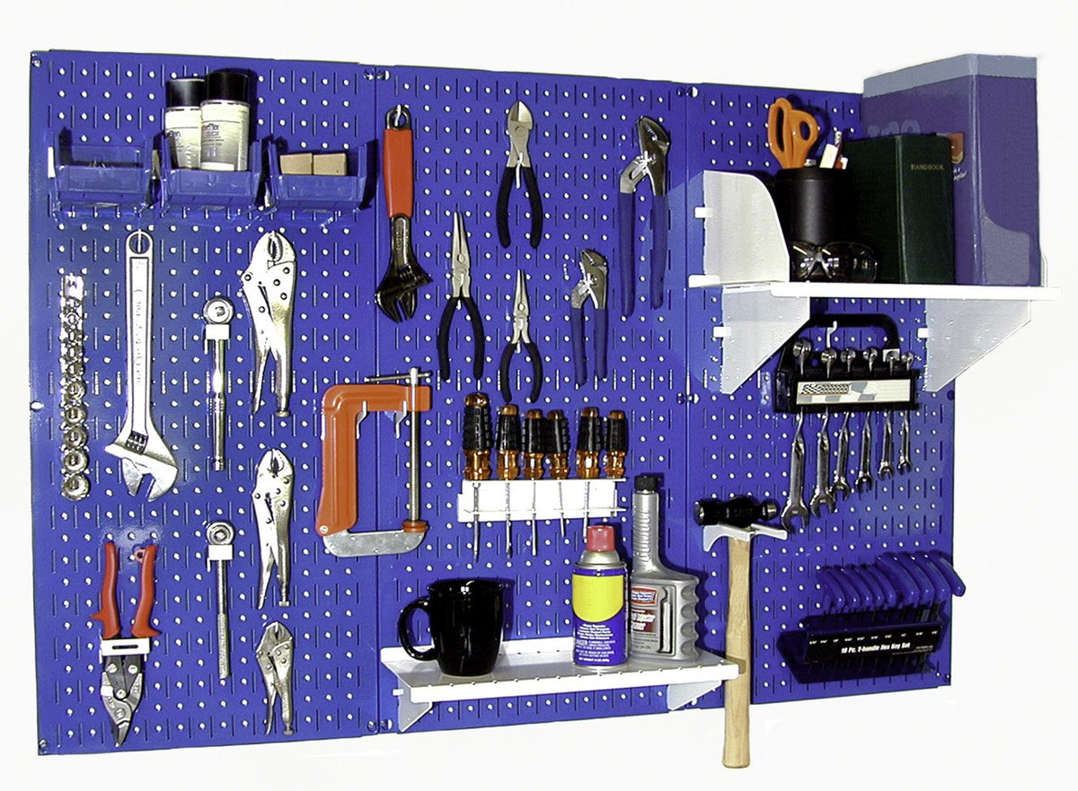 Wall Control Pegboard Organizer 4 ft. Metal Pegboard Standard Tool Storage Kit with Black Toolboard and Black Accessories