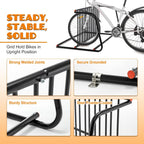 10-Bike Floor Bike Rack, 60” Dual-Sided Freestanding Steel Bike Stand for Garage, Schools & Events, Heavy-Duty Powder-Coated Storage Organizer, Easy Assembly