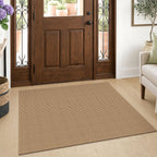 EARTHALL Woven Area Rugs 6x9 Ft Washable Living Room Rugs Non Slip Rubber Backed Dining Room Rug Braided Bedroom Rugs Indoor Floor Carpet for Living Room, Bedroom, Dining Room, Beige/Ivory