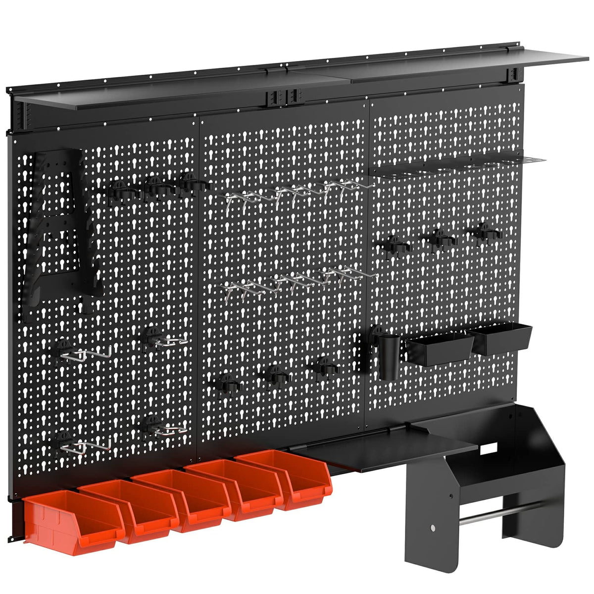 TORACK Pegboard Wall Organizer Kit 48x24 in, Garage Metal Tool Pegboard