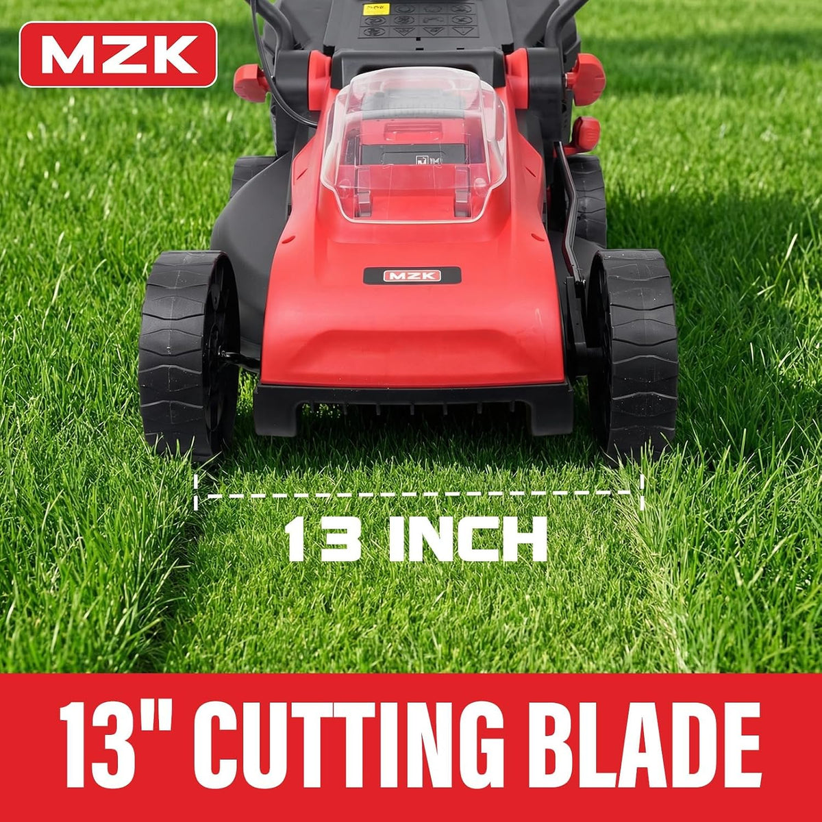 MZK 20V 13-Inch Electric Lawn Mower, Compact Brushless Mower