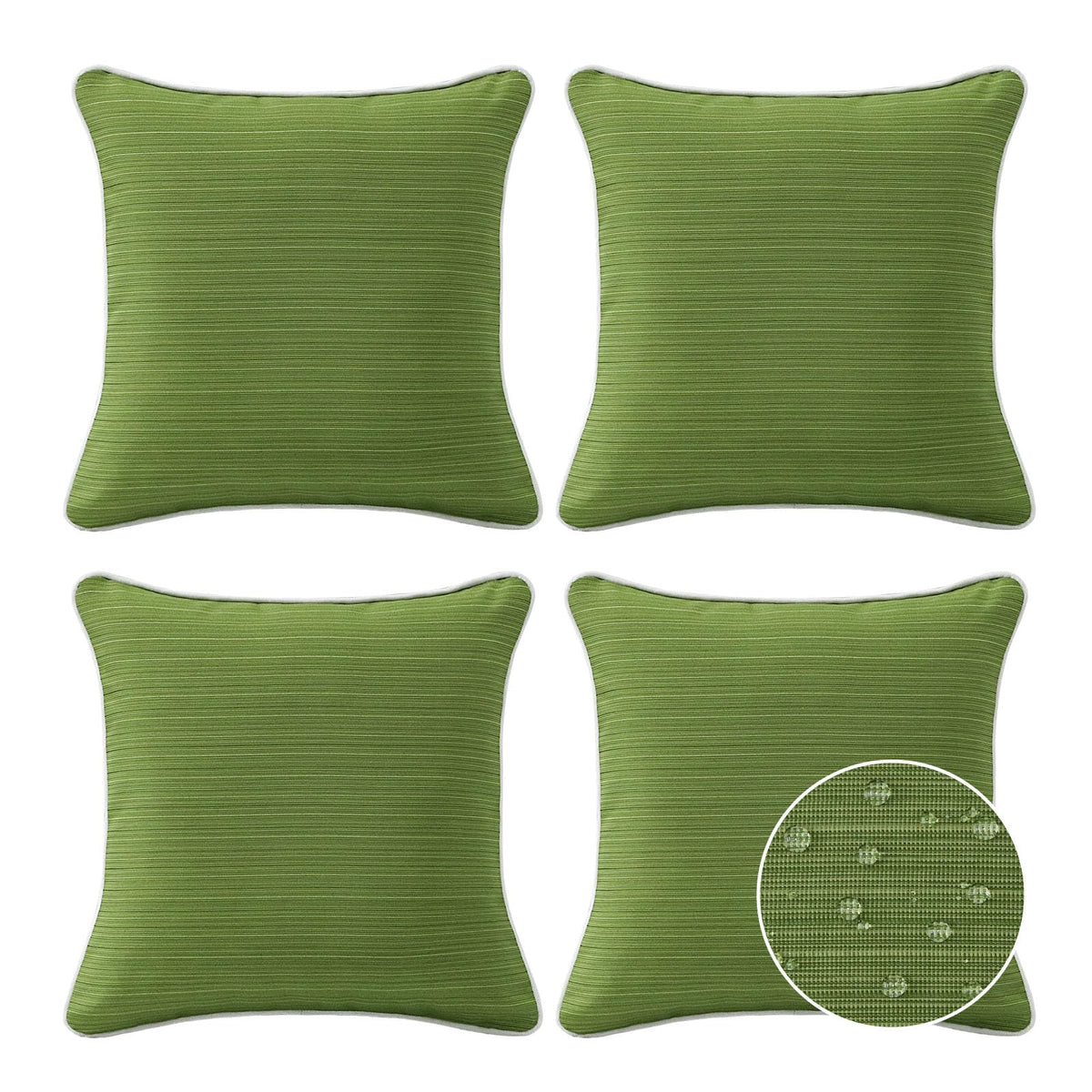Sunbrella Decorative Outdoor Water Repellent Throw Pillows with Inserts, Set of 4, 18" x18" Pillows for Patio, Backyard, Bed, Couch, and Patio Furniture, Specrtum Pebble