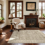 Washable Area Rugs for Living Room: 9x12 Bedroom Rug Boho Vintage Area Rug Stain Resistant Non Slip Low Pile Lightweight Soft Carpets for Dining Room Kitchen Nursery Kids Room Playroom Home Office