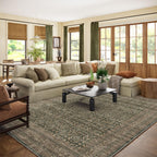 Washable Area Rugs for Living Room: 9x12 Bedroom Rug Boho Vintage Area Rug Stain Resistant Non Slip Low Pile Lightweight Soft Carpets for Dining Room Kitchen Nursery Kids Room Playroom Home Office