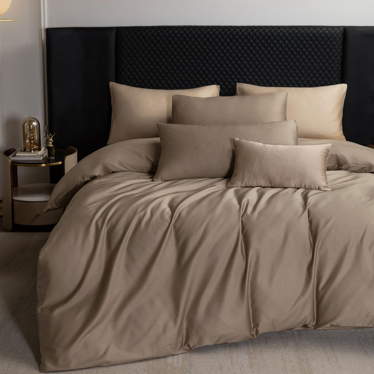 MooMee Queen Duvet Cover Set 100% Extra Long Staple Cotton Cooling Bedding