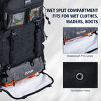 Goture 72L Fishing Tackle Backpack with Cooler & 4 3700 Tackle Boxes