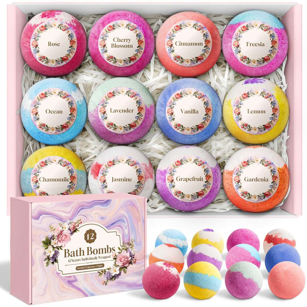 ZenBombs Bath Bombs for Women, Handmade Natural Bath Bomb with Shea Butter