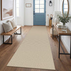 EARTHALL Woven Area Rugs 6x9 Ft Washable Living Room Rugs Non Slip Rubber Backed Dining Room Rug Braided Bedroom Rugs Indoor Floor Carpet for Living Room, Bedroom, Dining Room, Beige/Ivory