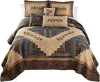 Donna Sharp Cotton Twin Quilt - Cabin Raising Pine Cone, 68" x 90"