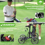 EASEGO Golf Push Cart 4 Wheel : Golf Walking Cart Golf Caddy Pull Carts