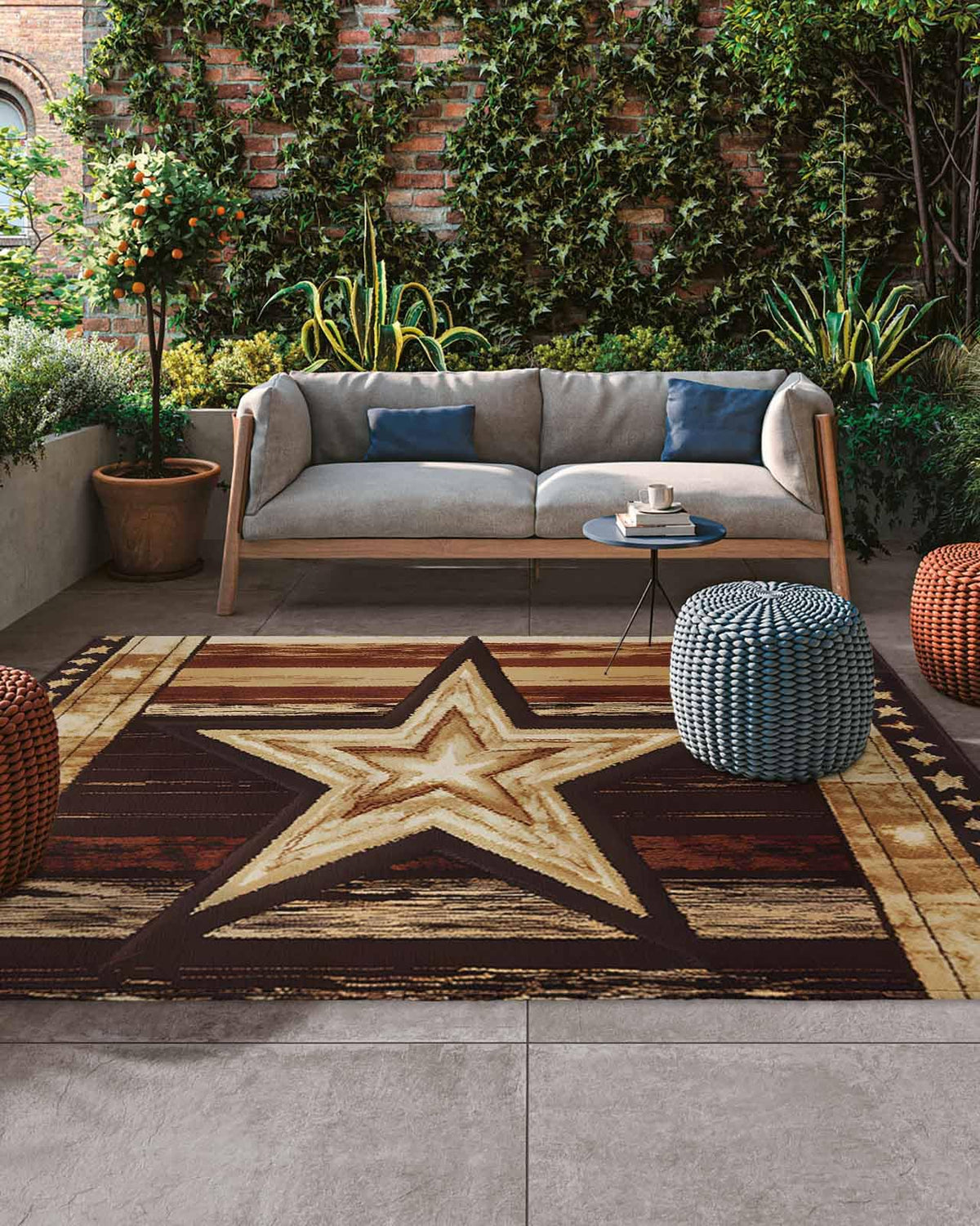 Summer Daisy Butterfly Outdoor Rug 5x8ft, Waterproof Indoor Outdoor Rug for Patio, Farmhouse Flowers Wooden Camping Carpet Mat Outside Area Rug for RV Picnic Beach Balcony Deck Backyard