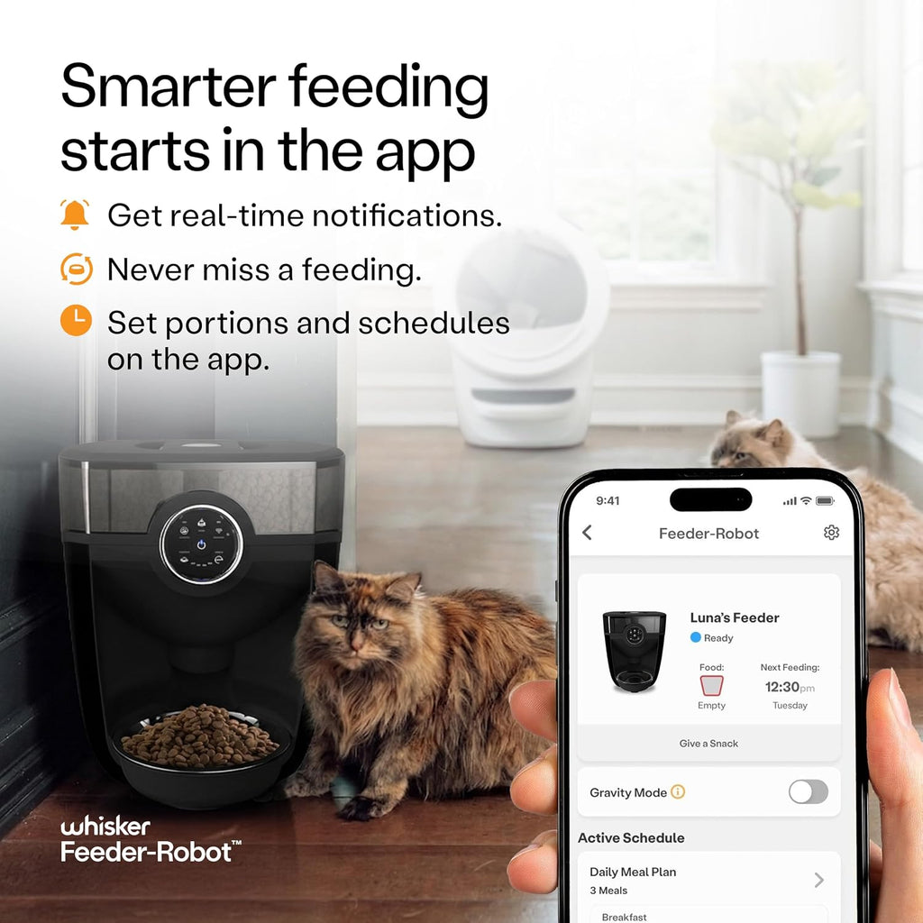 Feeder-Robot by Whisker, Black with Smoke-Grey Hopper