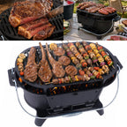 100% Cast Iron Hibachi Grill Charcoal, Hibachi Grill Outdoor, Oval