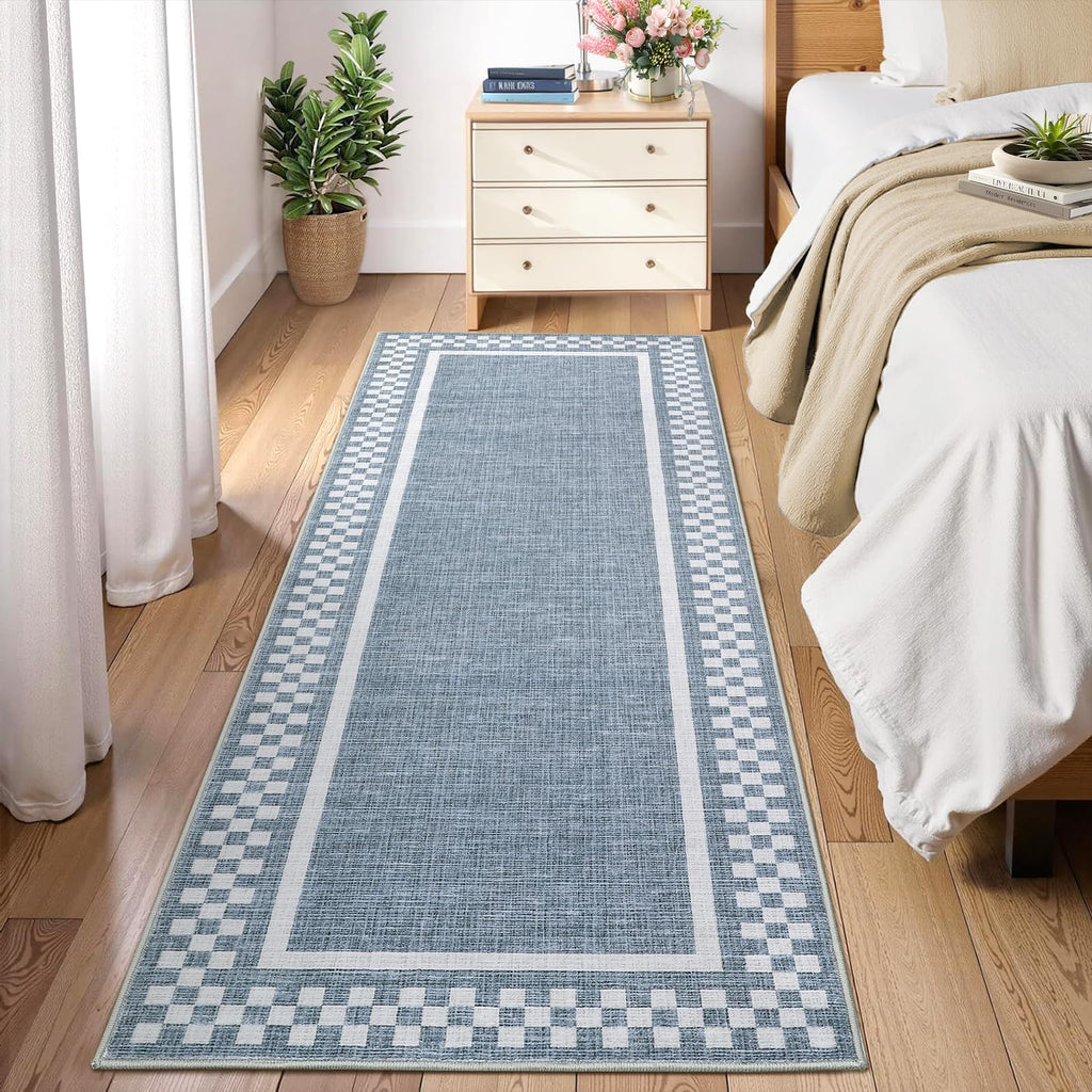 GarveeHome 5x7 Washable Area Rug Checkered Rug for Bedroom Living Room