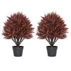 24" Artificial Cypress Ball Plants Outdoor, Fall Topiary Trees