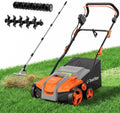 TaskStar Dethatcher and Scarifier, 16 Inch Lawn Dethatcher with Thatch Rake