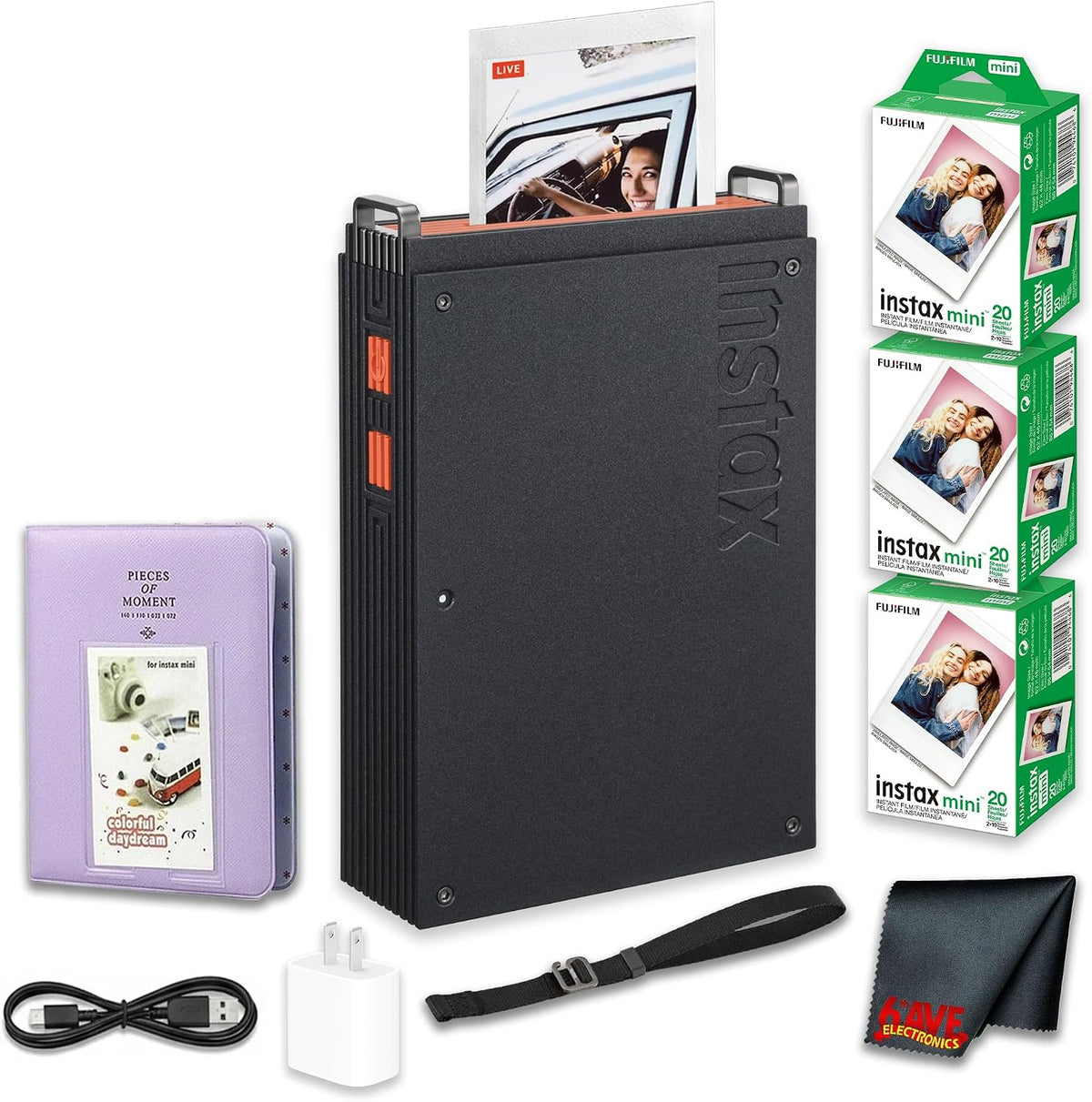 Fujifilm instax mini Link Bluetooth Smartphone Printer 60-Photo Bundle