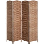 HOMCOM Room Divider 6-Panel, 6FT-Tall Folding Privacy Screen, Natural