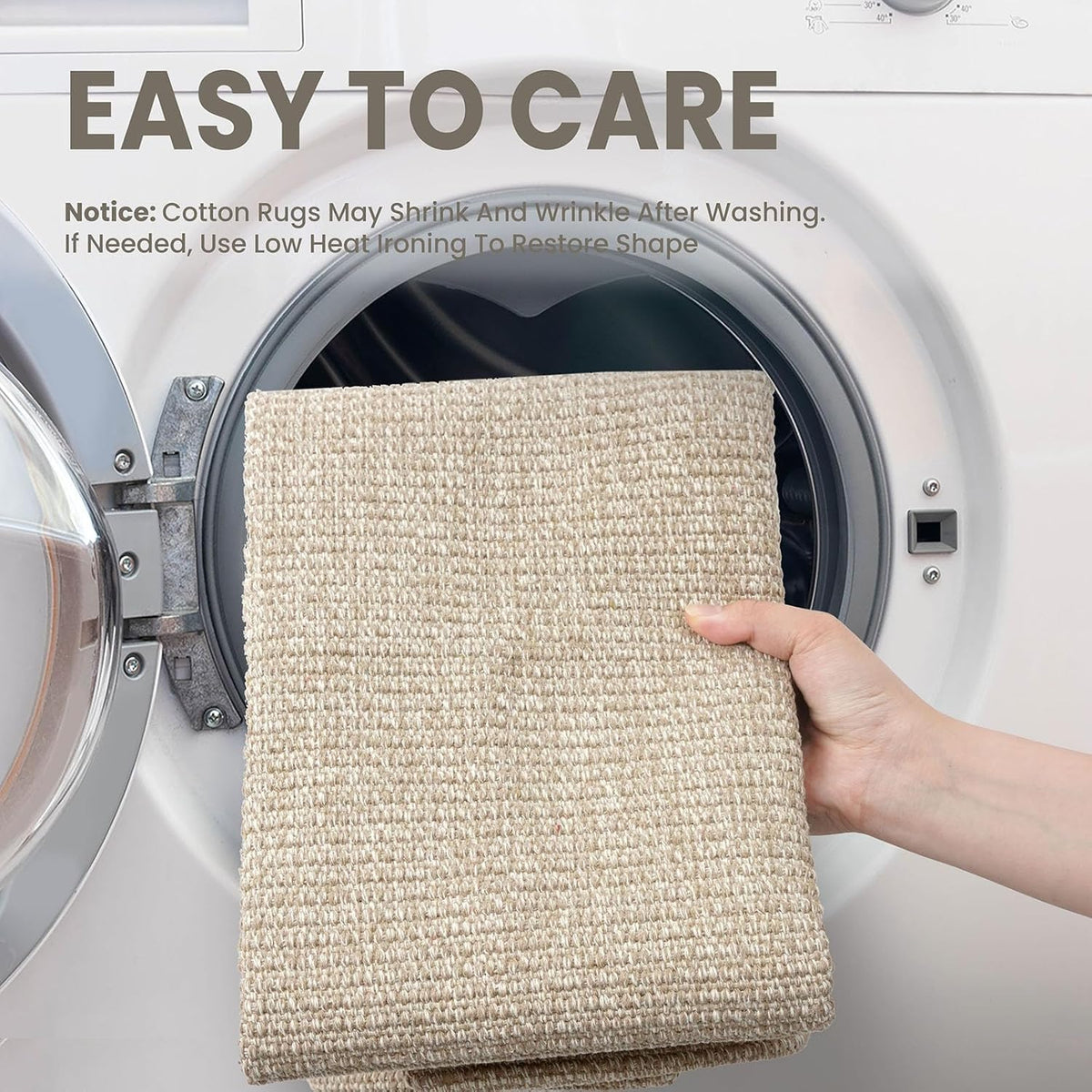 EARTHALL Washable Area Rug, Non Slip Living Room Rug, 5x7 Ft, Sand/Beige