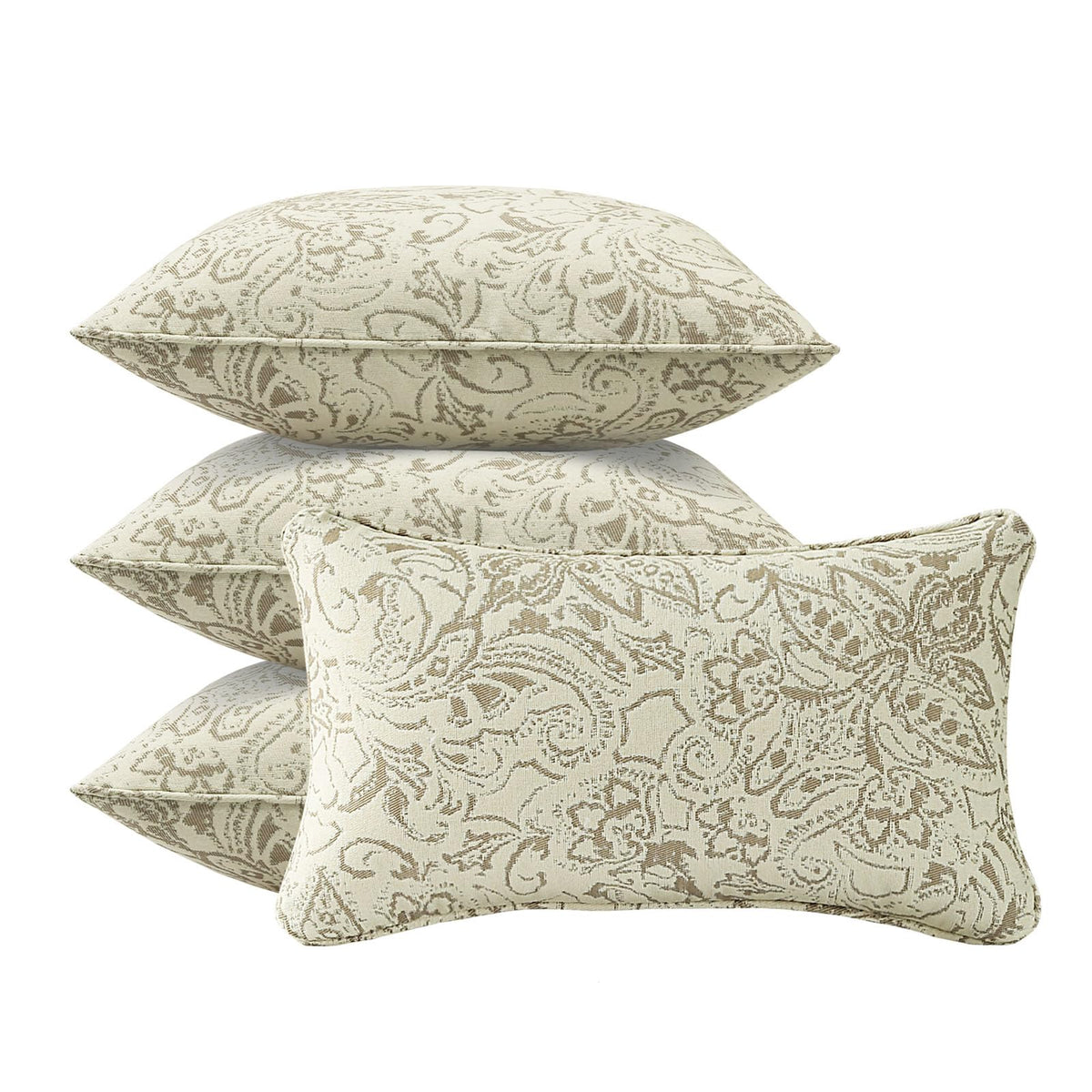 4 Pack Sunbrella Outdoor Water Repellent Throw Pillows 18x18 Inch with Insert, Decorative Square Patio Pillows for Home Garden Couch Balcony, Canvas Camel