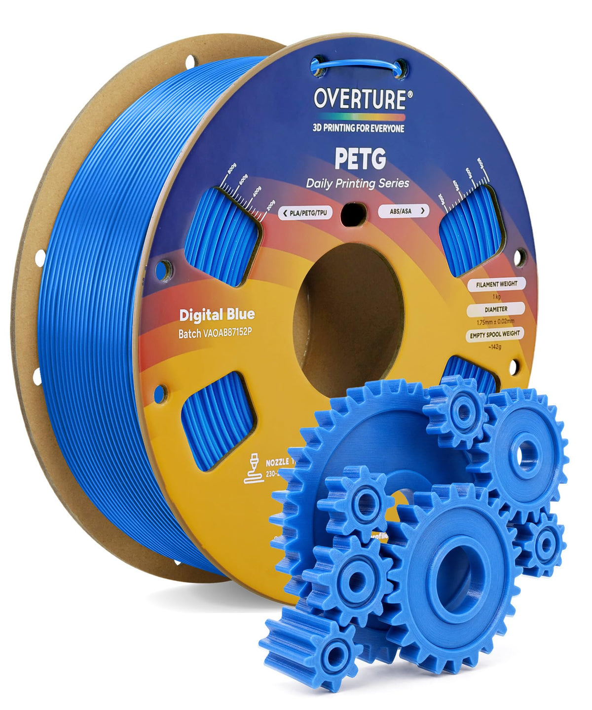 OVERTURE 10KG Bundle High Speed PETG Filament 1.75mm, 3D Printer Filament