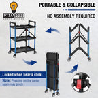 WORKPRO 3-Tier Collapsible Utility Cart, 210 LBS Cart with Wheels