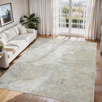 8x10 Area Rugs for Living Room Washable Bedroom Dining Room Blue Grey