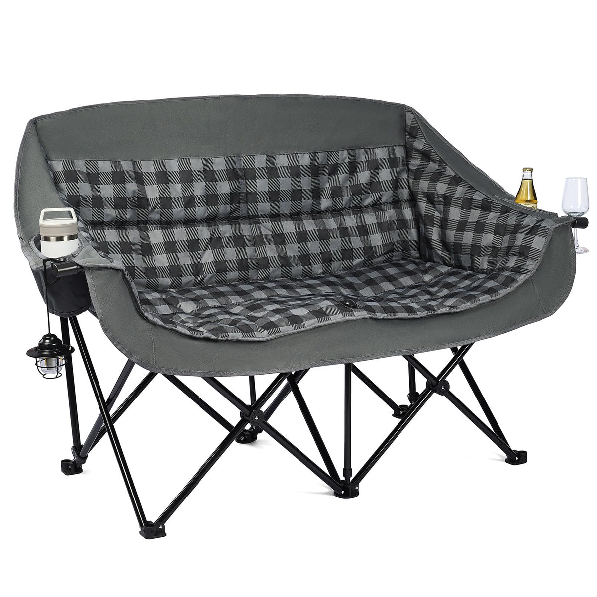 Oversized Camping Chair - Heavy Duty Padded Lawn Chair for Adults