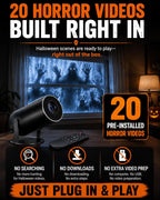 W/ Video Halloween Projector Scary Halloween Decorations，White：No Fabric