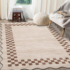 GarveeHome 5x7 Washable Area Rug Checkered Rug for Bedroom Living Room