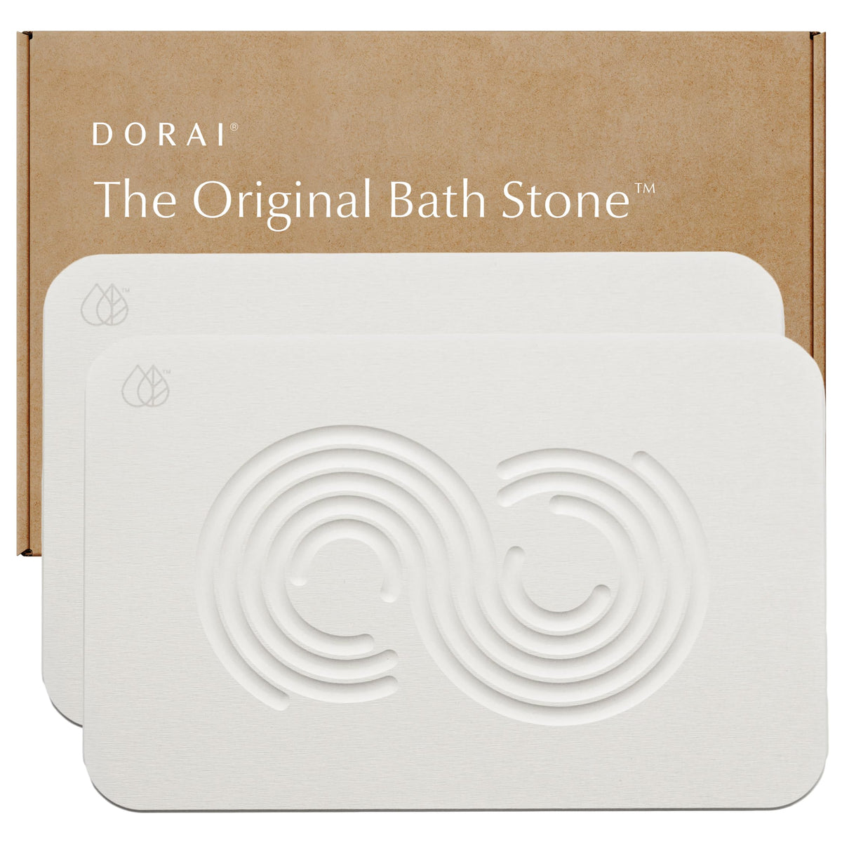 Dorai Home Stone Bath Mat - Premium Diatomaceous Earth Bath Floor Mats with Non-Slip Base, Fast-Drying Modern Shower Mat for Bathroom | Rain Slate