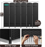 Sorbus Foldable Room Divider, Mesh Privacy Screen (6 Panel, Black)