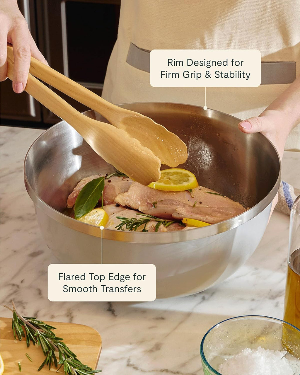 Caraway 6-Piece Stainless Steel Mixing Bowl Set with Glass Lids